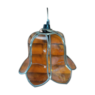 Plastic stained glass wall lamp Amber Flower Dp 082273