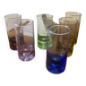 6 verres droits colorés