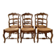 Set of 6 traditional chairs made of solid wood and straw.