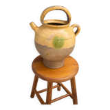 Large ancient glazed terracotta jug – South of France, early 10th century