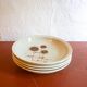 4 x sarreguemines france thistle deep plates mid century gres ceramic pottery salad bowls