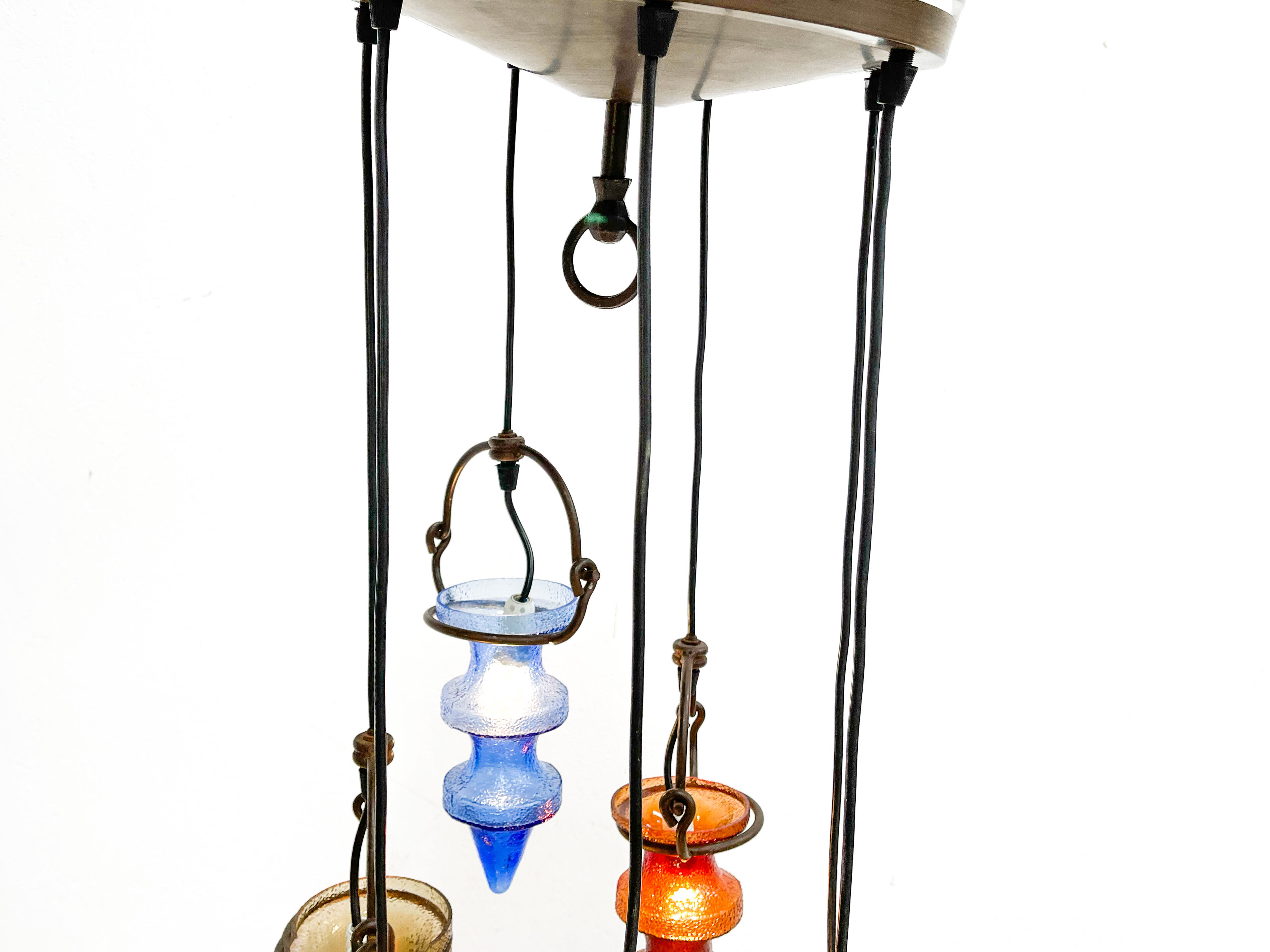 1970's colorful Belgian glass chandelier by Nanny Still for Massive