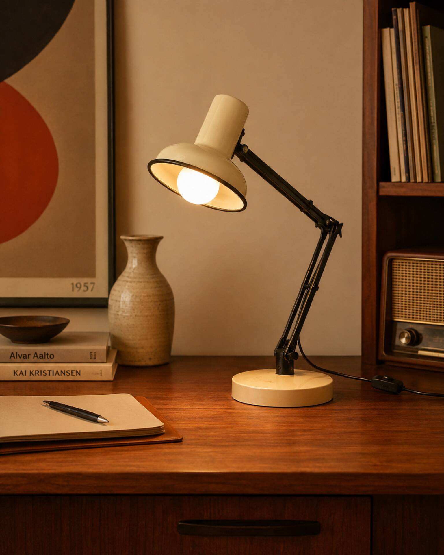 Hustadt Leuchten articulated desk lamp 1970