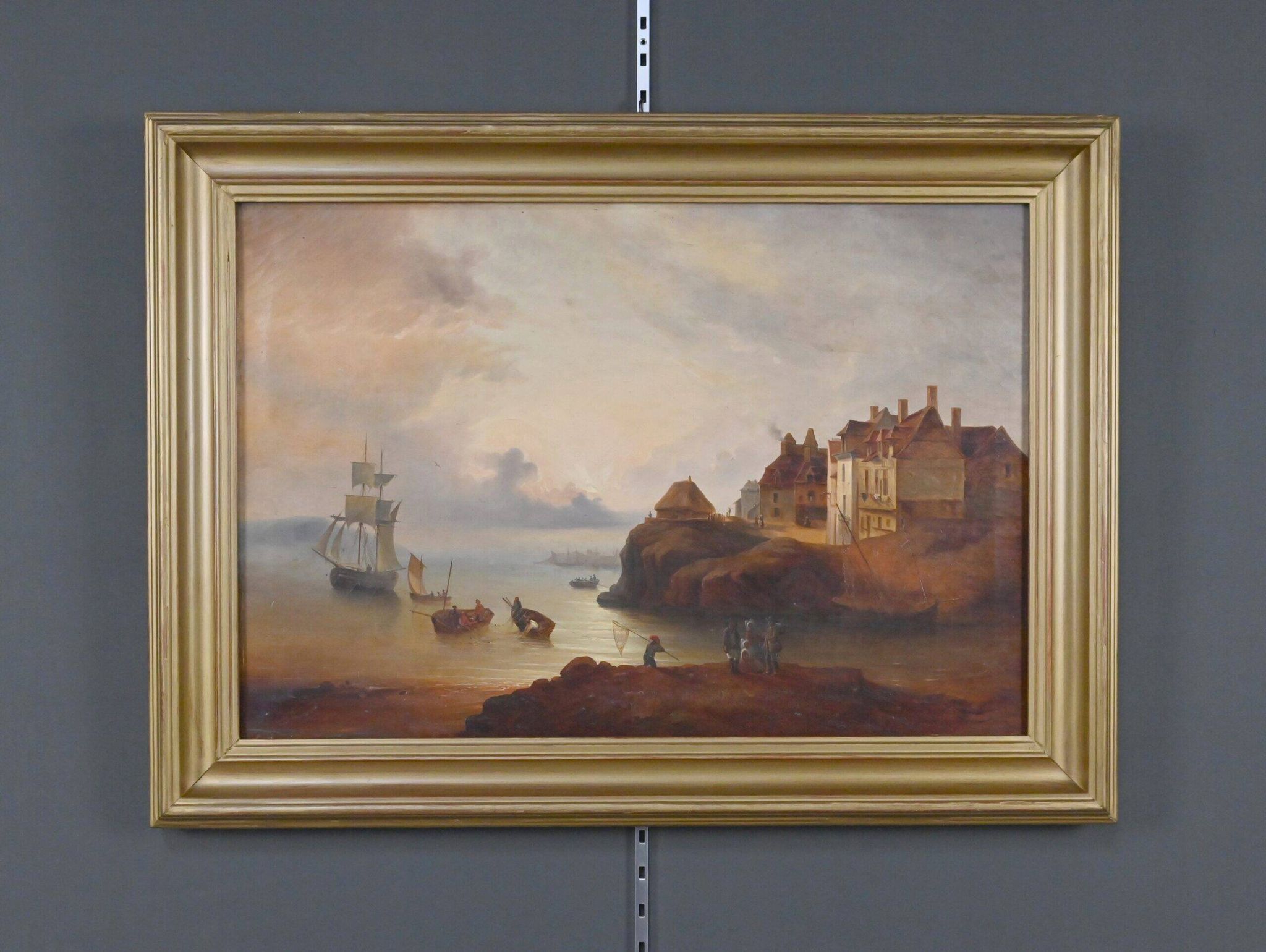 "Tableau 'Light on the Port', French school of the 19th century"