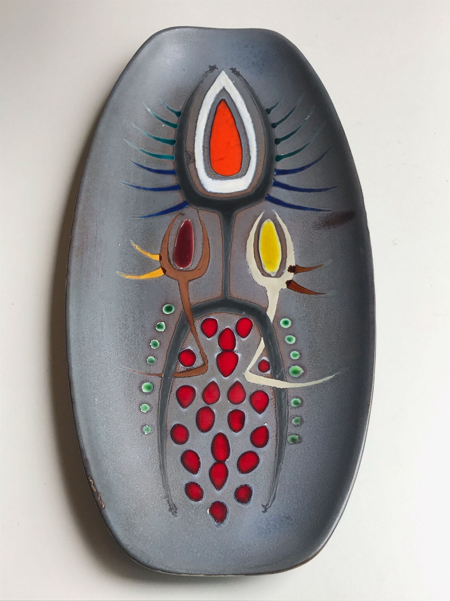 Decorative ceramic dish unique vintage Years 70
