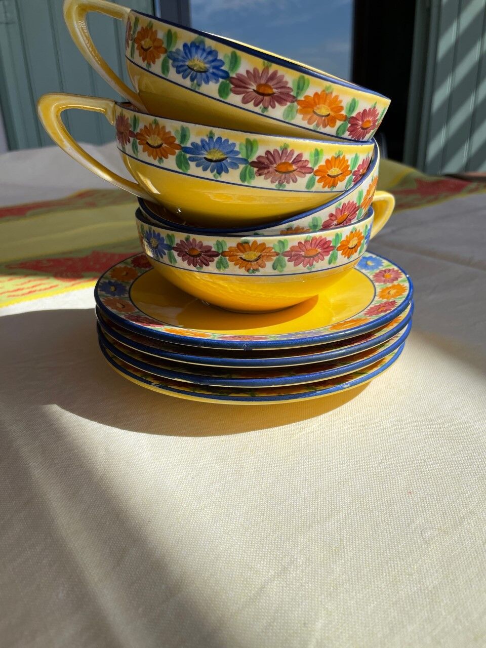 Lunches or chocolate cups, antique, earthenware from Provence