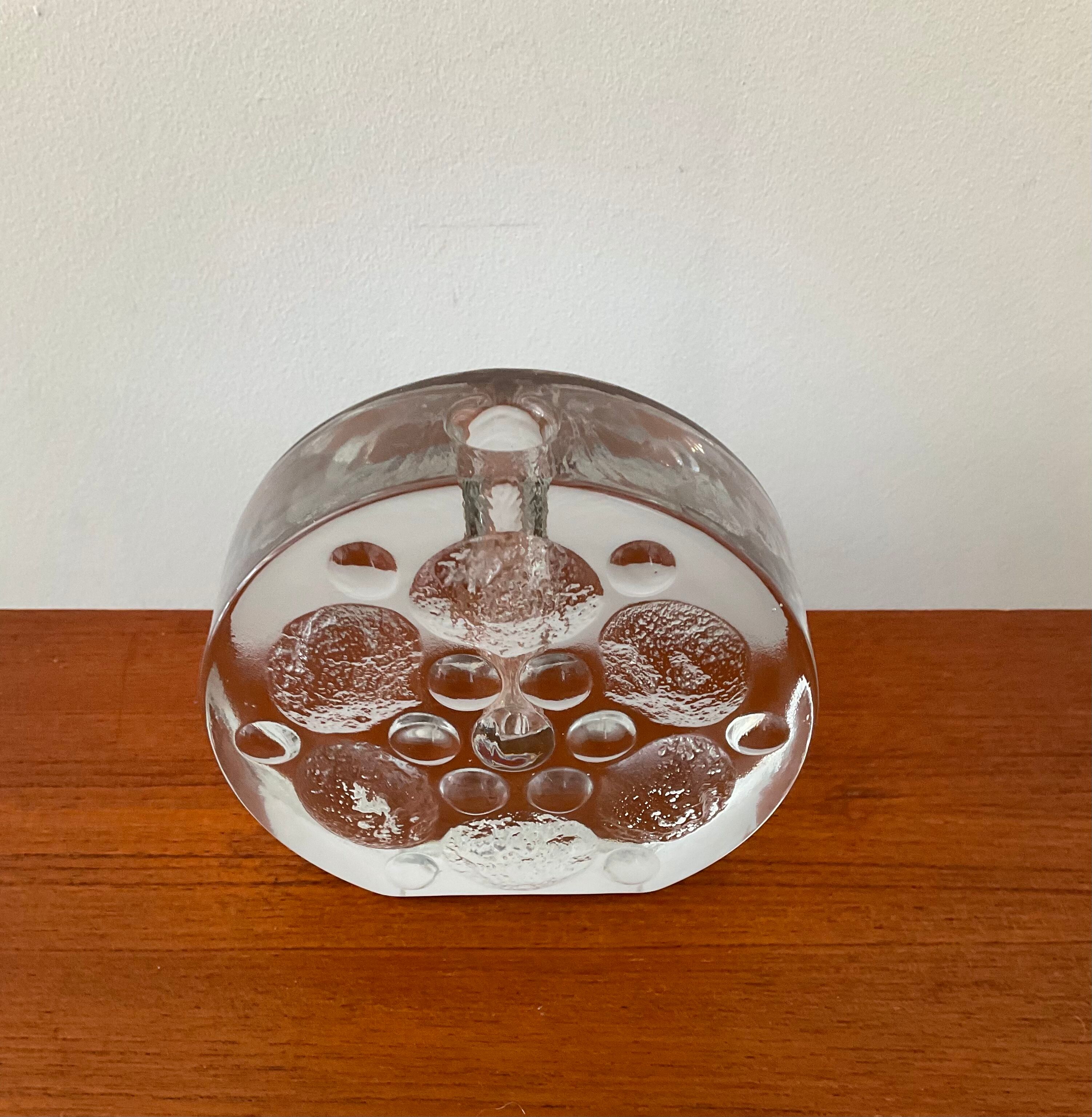 Vintage soliflore vase Pukeberg Glasbruck from the 70s