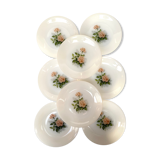 8 Vintage Pink Arcopal Plates