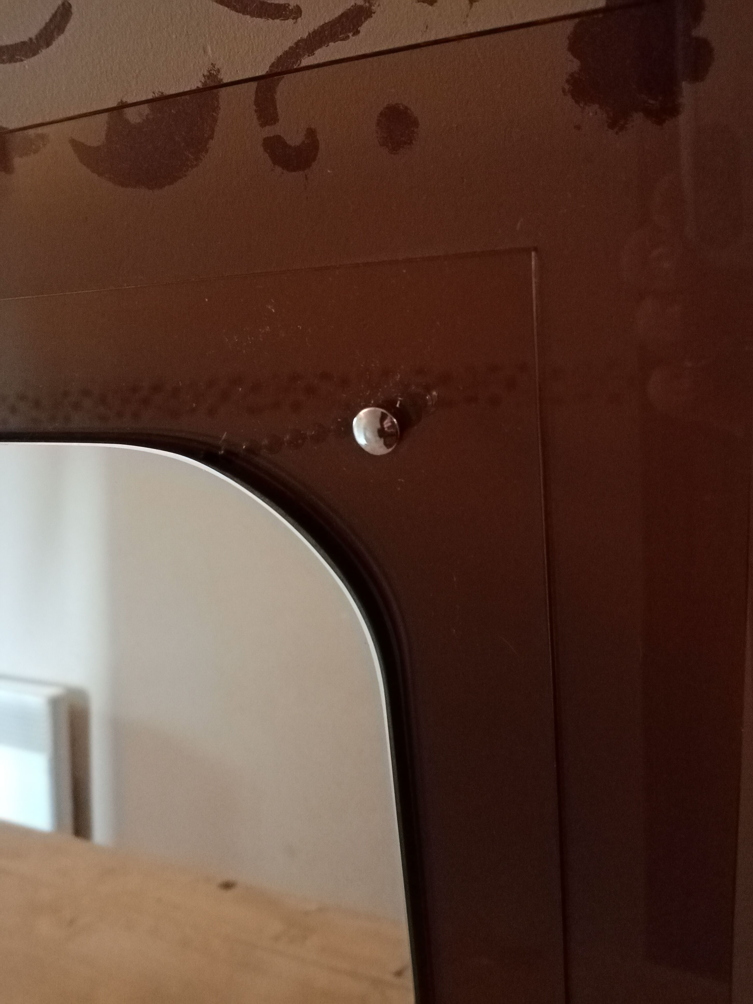 Mirror on smoked plexi frame - 40x40cm