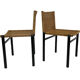 Vintage set van 4 eetkamerstoelen jaren 80 design riet staal