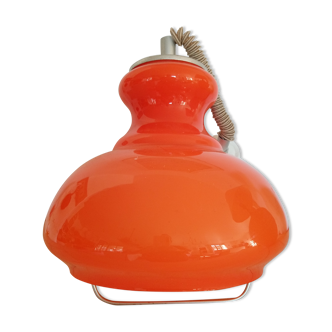 Lustre de cuisine opaline orange
