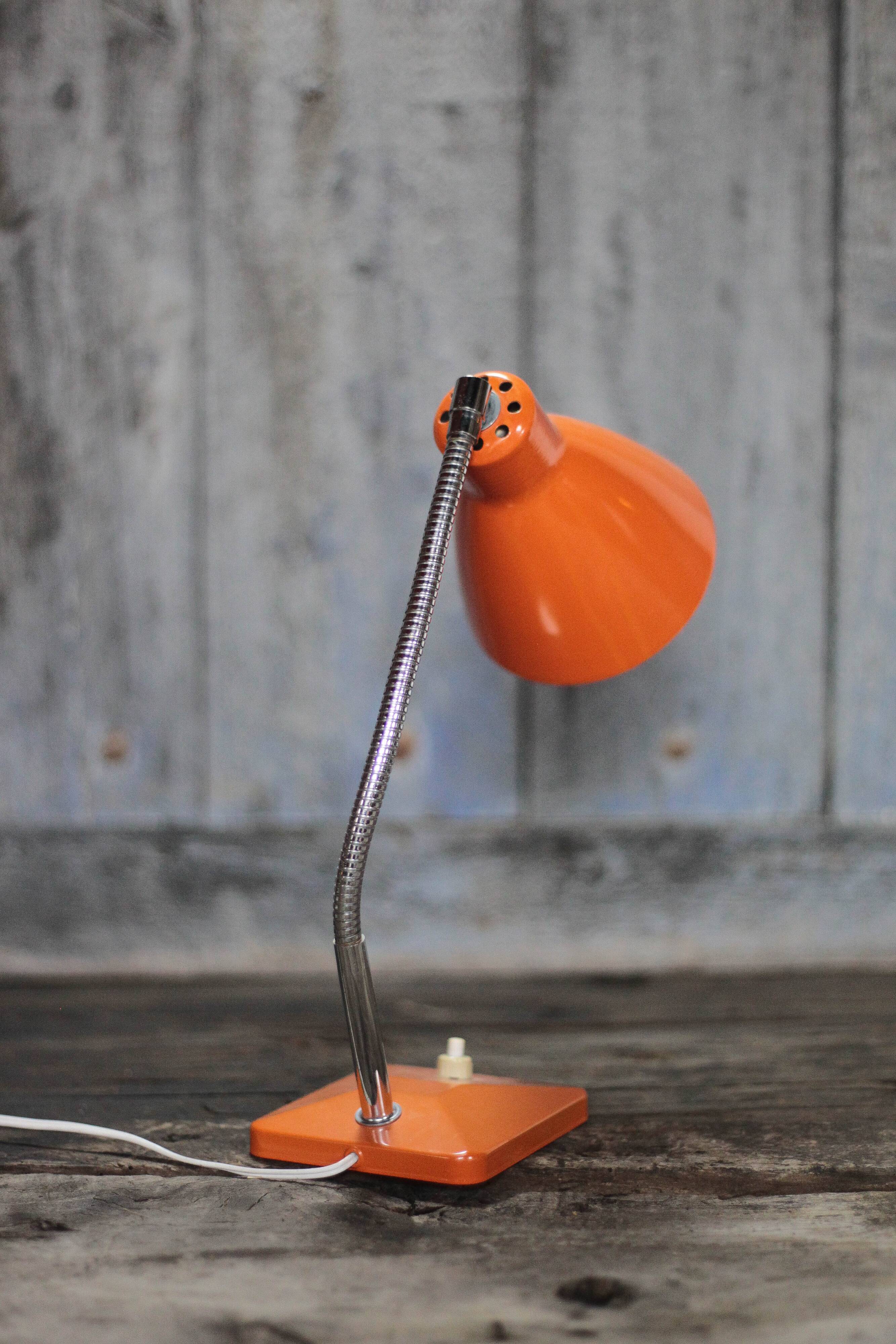 Aluminor table lamp, orange bedside lamp, desk lamp, art lamp