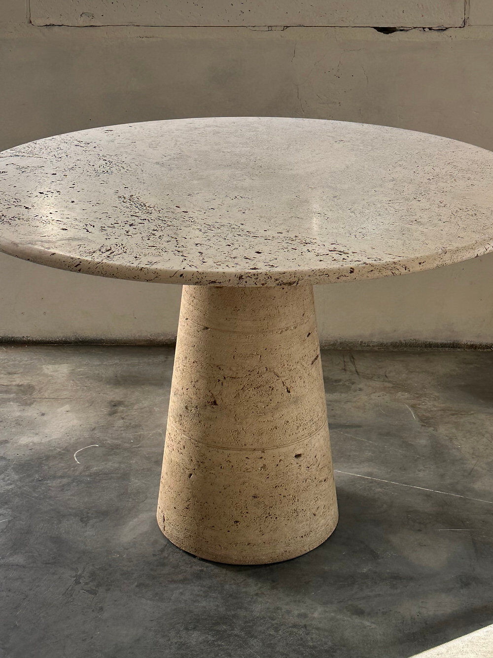 Dining table in travertine Up & Up, Italy, 1970s