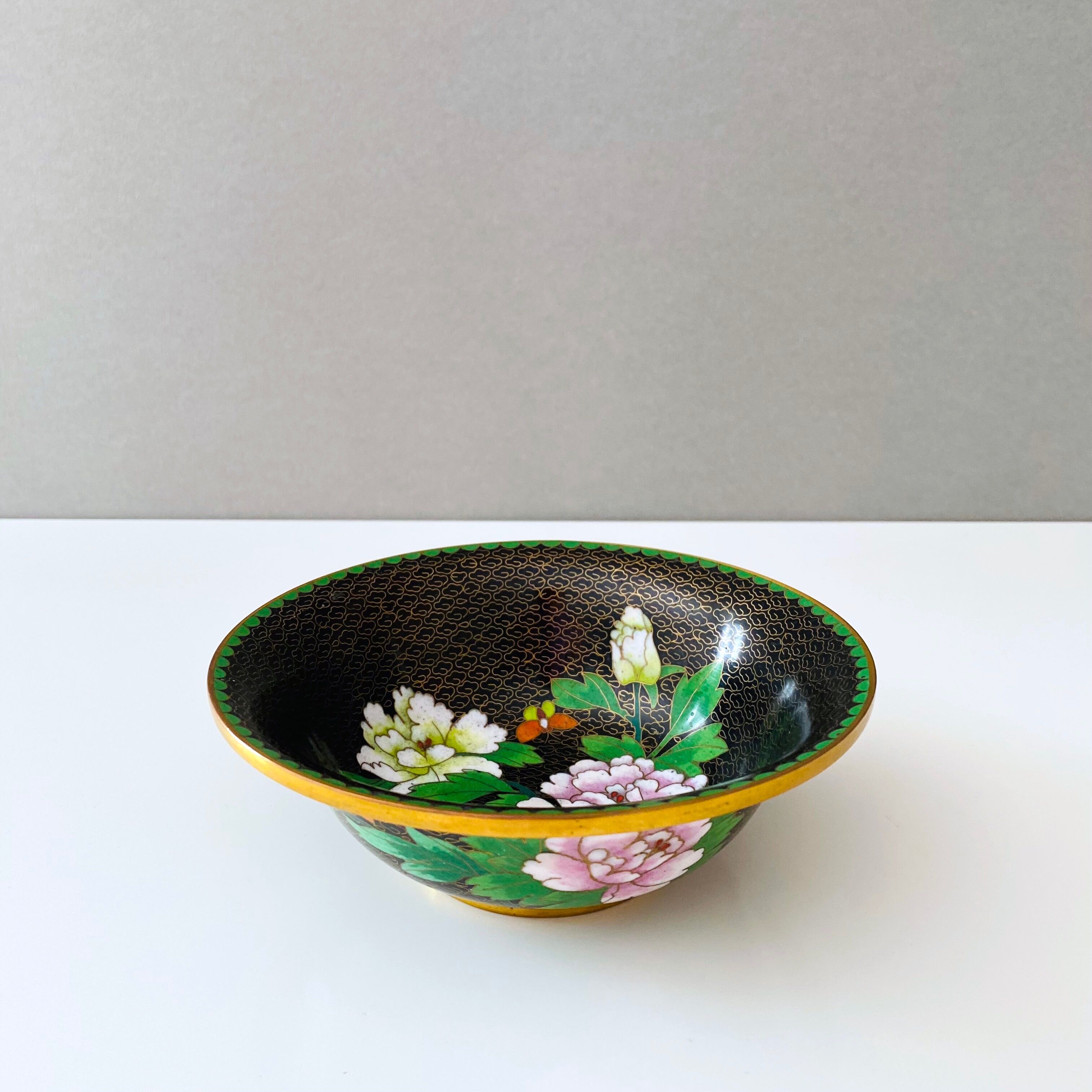 Cloisonne bowl, Vintage enamel bowl