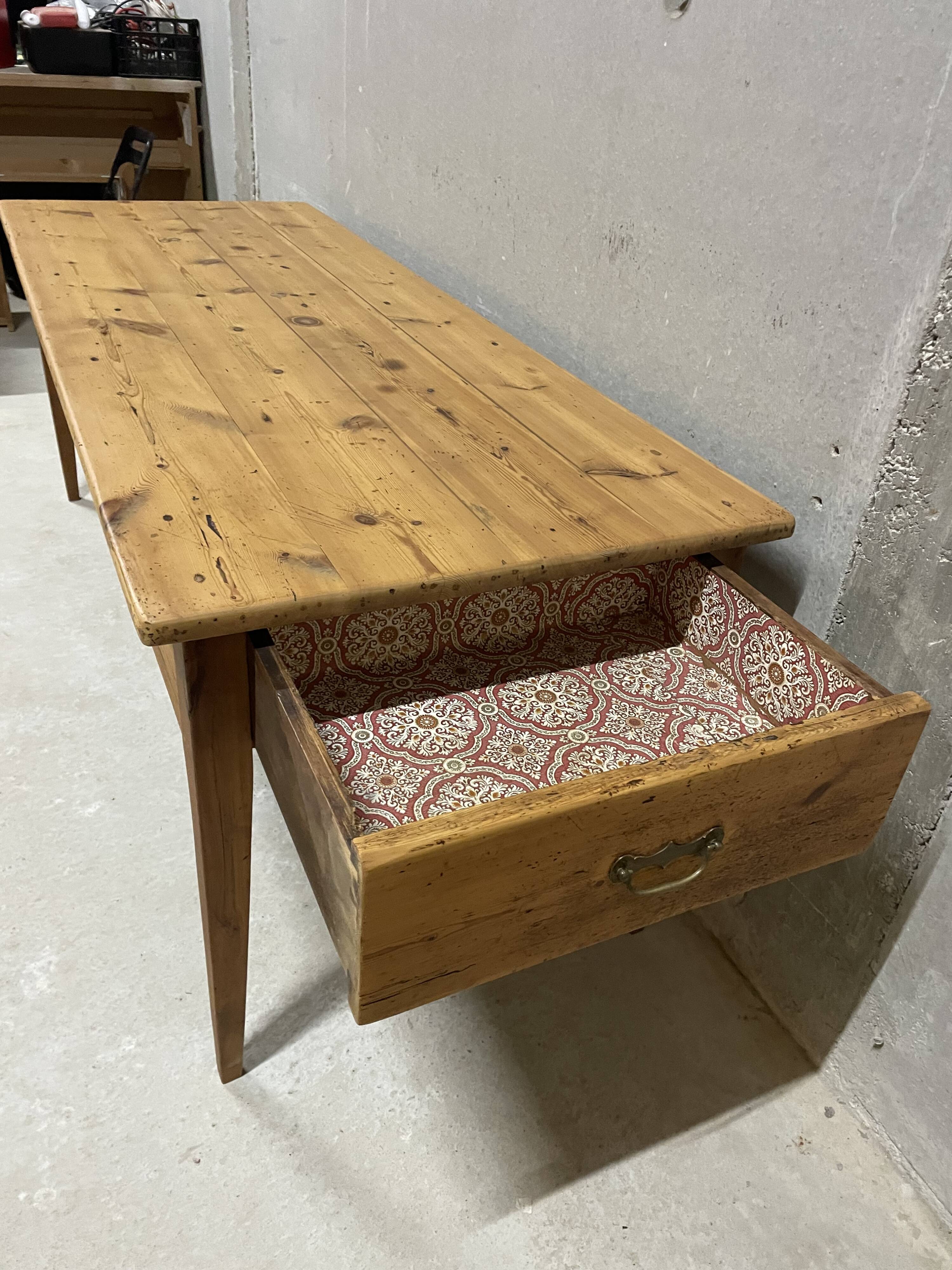 Old solid wood table – bread bin