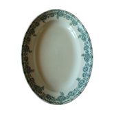Plat ovale Terre de Fert vert Fleurs Argenton Saint Amand