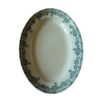 Oval flat Terre de Fert green Fleurs Argenton Saint Amand