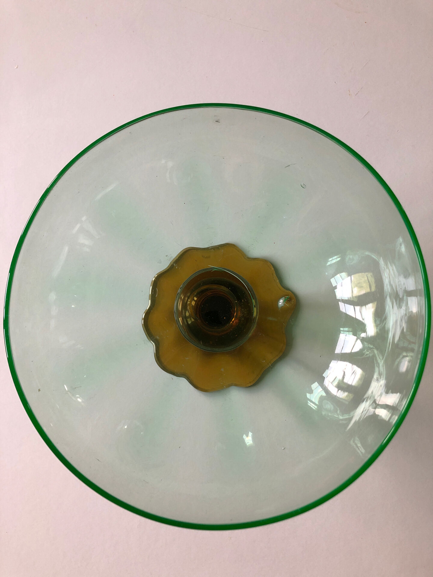 Footed glass bowl
