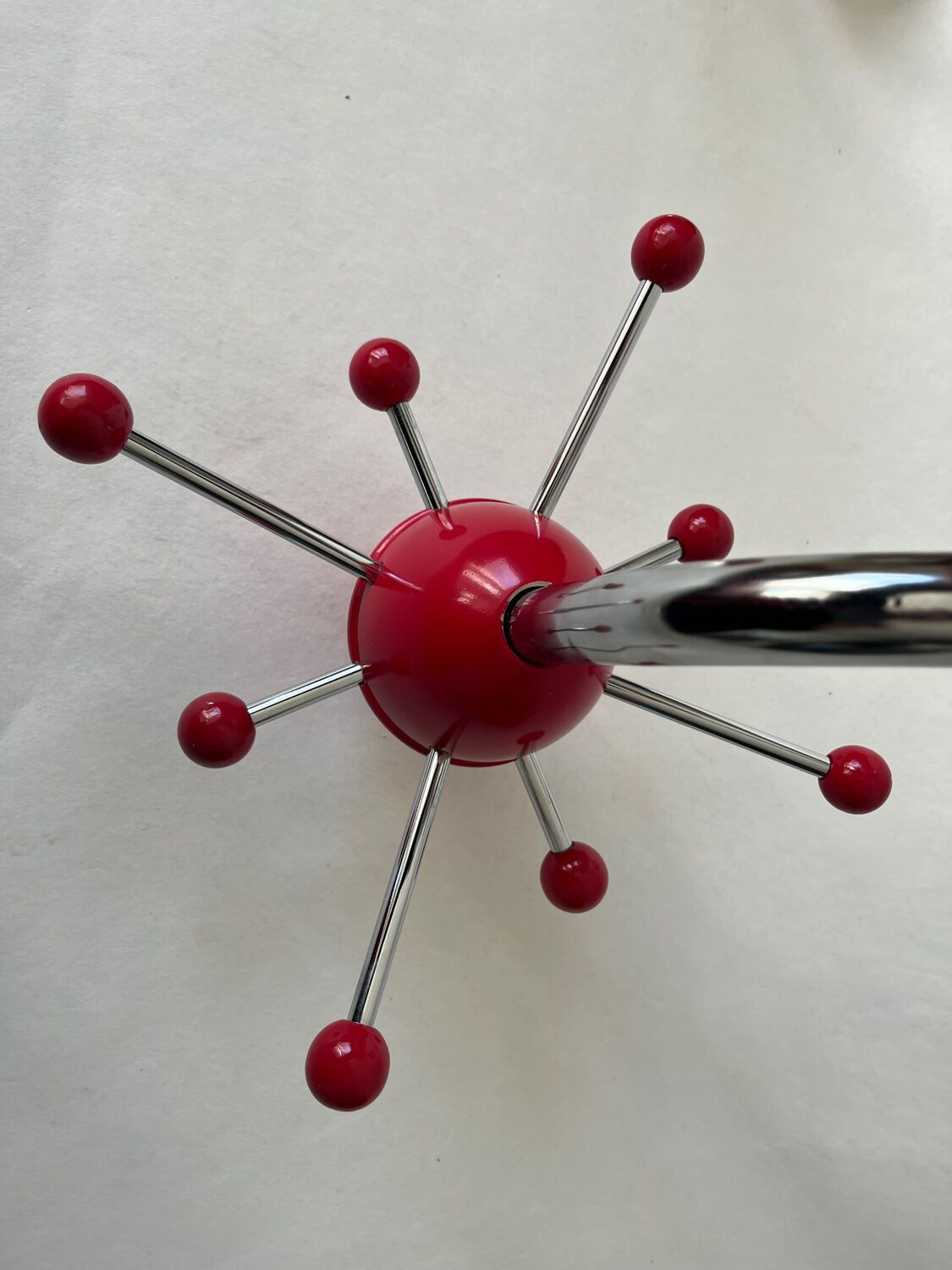 Vintage red Sputnik coat rack