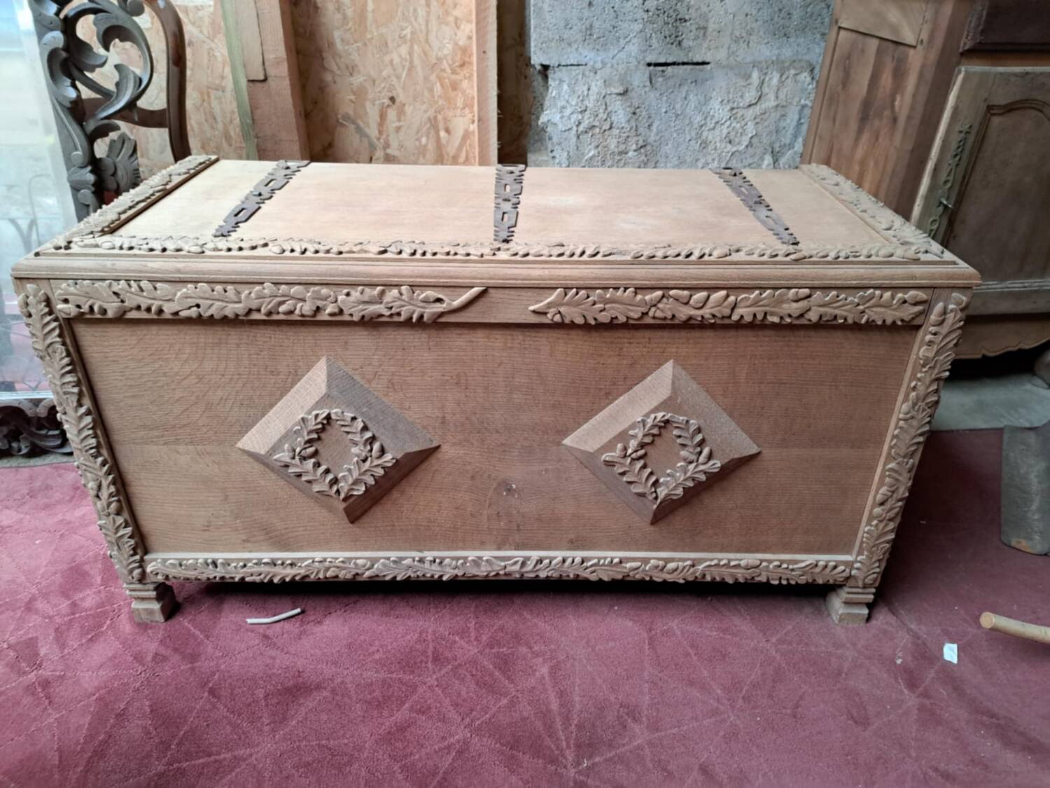 Solid wood chest