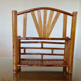 Letter holder, wall mail rack in bamboo 60s 70s