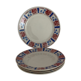 5 assiettes à dessert Sarreguemines, modèle Tabarin