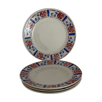 5 Sarreguemines dessert plates, Tabarin style