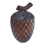 Solid vintage pine cone wood box