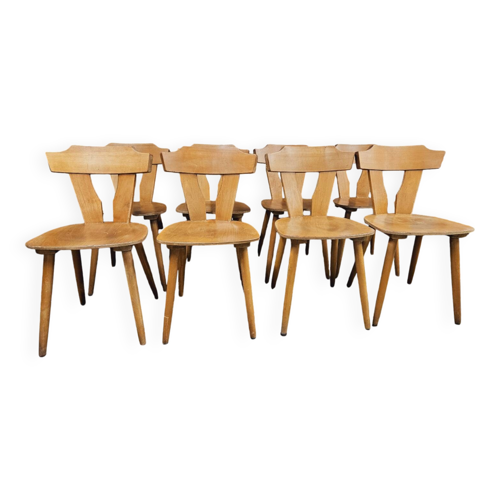 Set of 8 bistro chairs from the 1960s