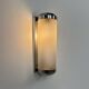 Vintage tubular Art Deco wall light, chrome metal, frosted glass, France, 1930.