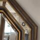 Vintage octagonal gold mirror – Belgium, 1960s/1970s