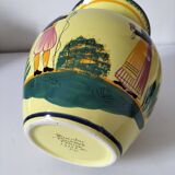 Quimper Henriot Vase – Rare mixed decoration (D.301 + monochrome) on a yellow background