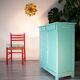 Parisian water green sideboard, patinated wood, 1950
