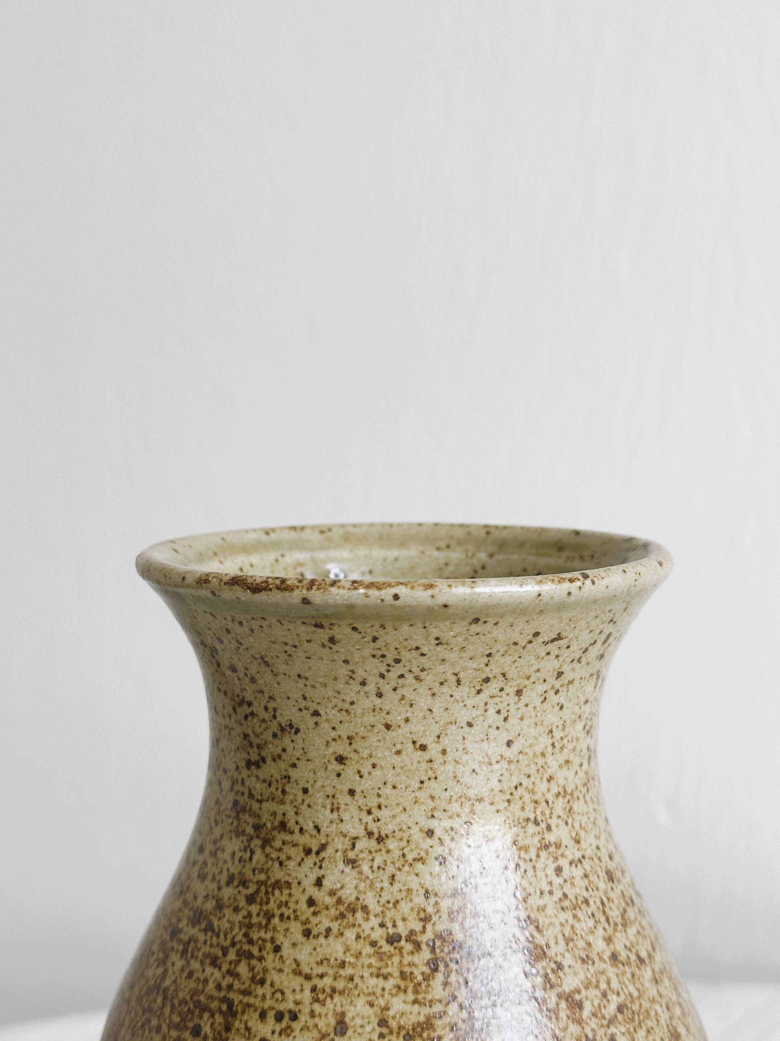 Small pyrite stoneware vase, rustic or country chic decoration