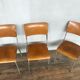 Série de 6 chaises d'école industrielle vintage empilable 1950 assise thermophormé