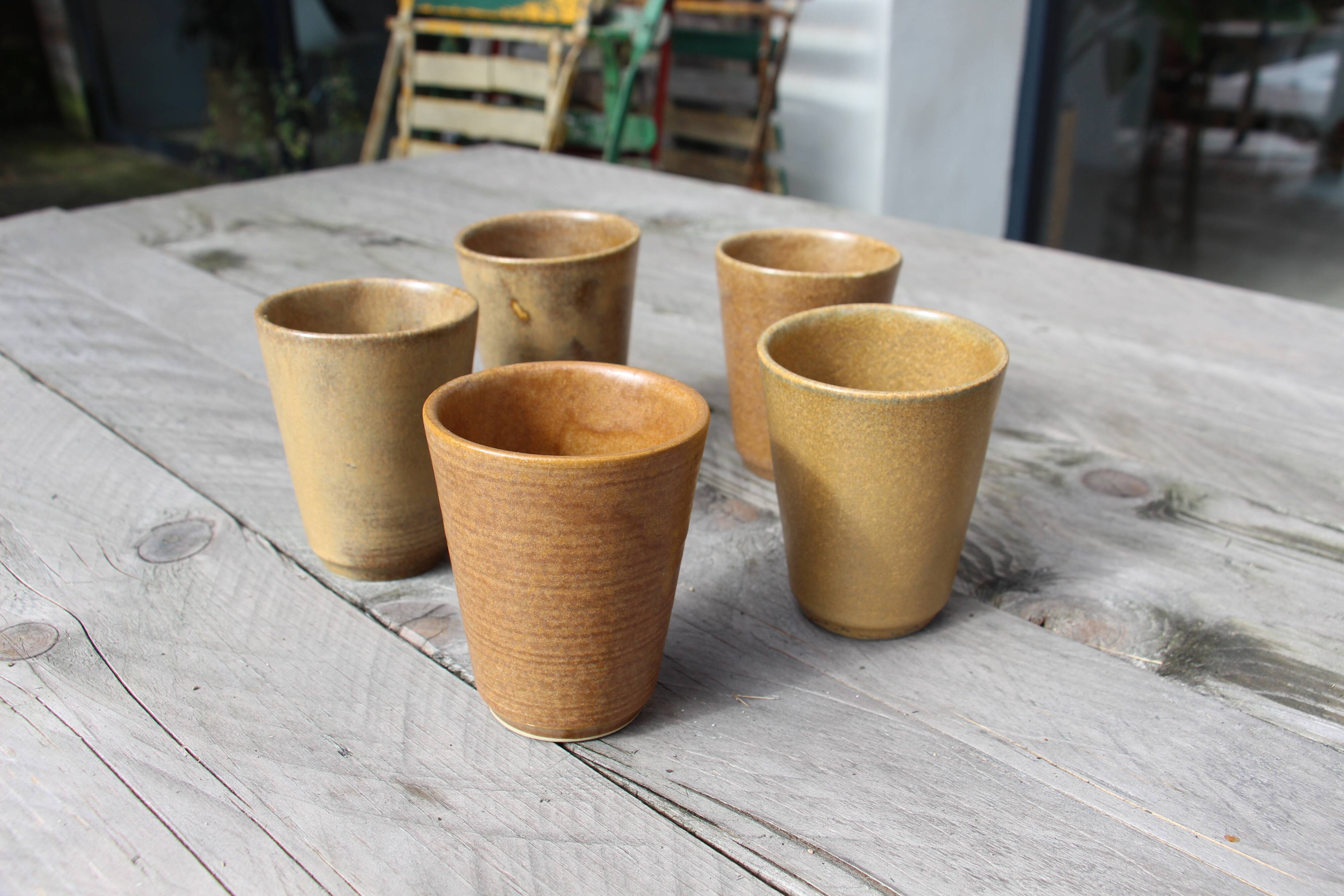 Set of ceramic coffee cups