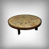 Oval coffee table signed R. Capron, collection les Herbiers, Vallauris – 1960