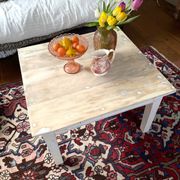 Table basse de ferme en bois ancien patiné