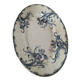 Plat ancien ovale en faïence – modèle "Iris" Clairefontaine