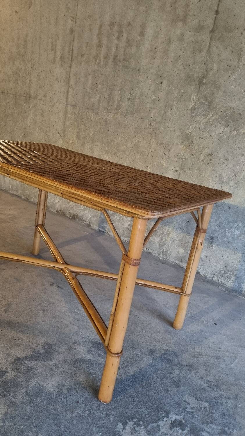 Vintage rattan table