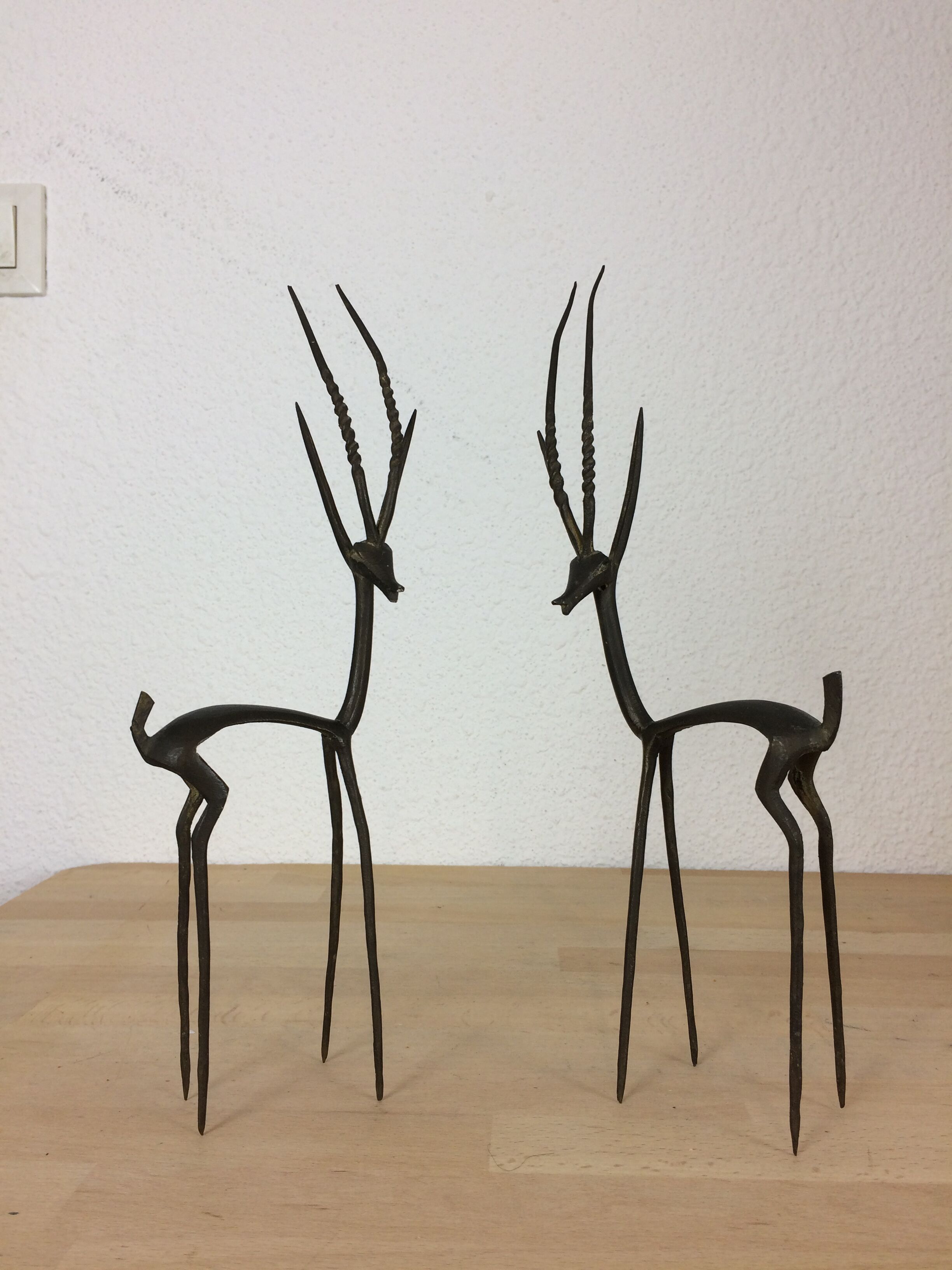 Brass gazelle duo, African art