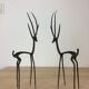 Brass gazelle duo, African art