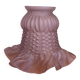 Single French Vintage White Frosted Pattern Glass Tulip Shade Frilled Edge
