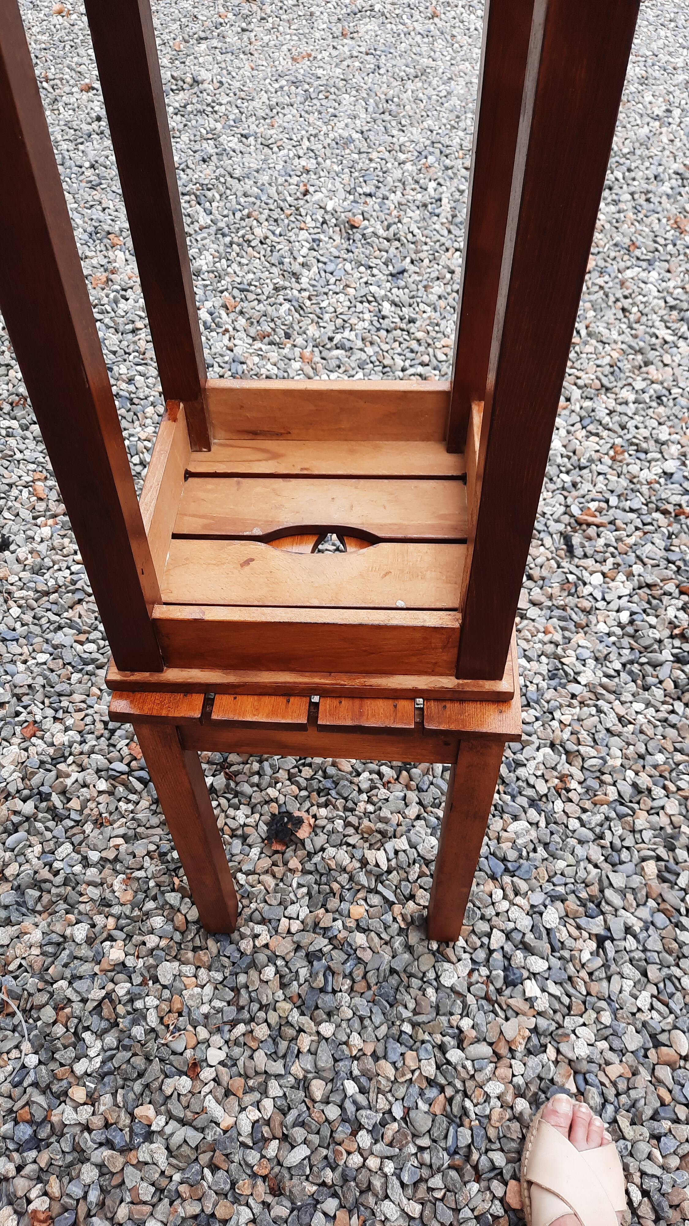 3 Wooden stools. (beech) slats and ease handle