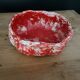 Fruit basket in red and white ceramic