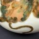 Tharaud Limoges, round vase with hand-painted foliage decoration, Art Nouveau