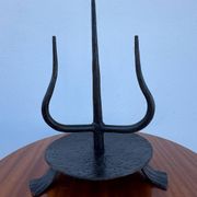 Brutalist wrought iron candlestick holder