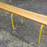 Bench schoolboy, wood and metal, industrial