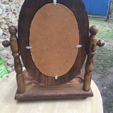 Vintage standing swivel mirror with tablet