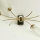 Wall lamp with brass rods and glass lampshade, 1960s